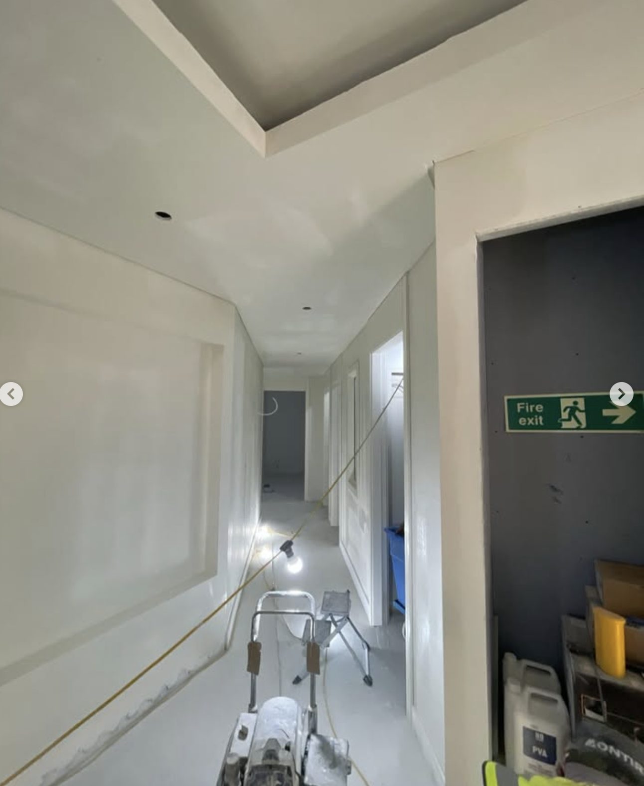 Commercial fit-out, sprayed throughout
